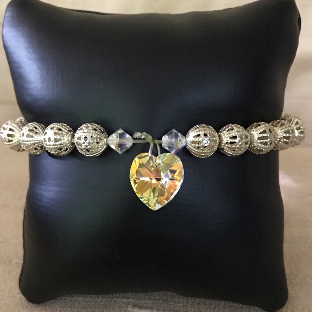 Swarovski Crystal Heart Charm Bracelet - Picture 3 of 4